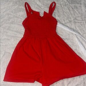 Red Sleeveless Romper